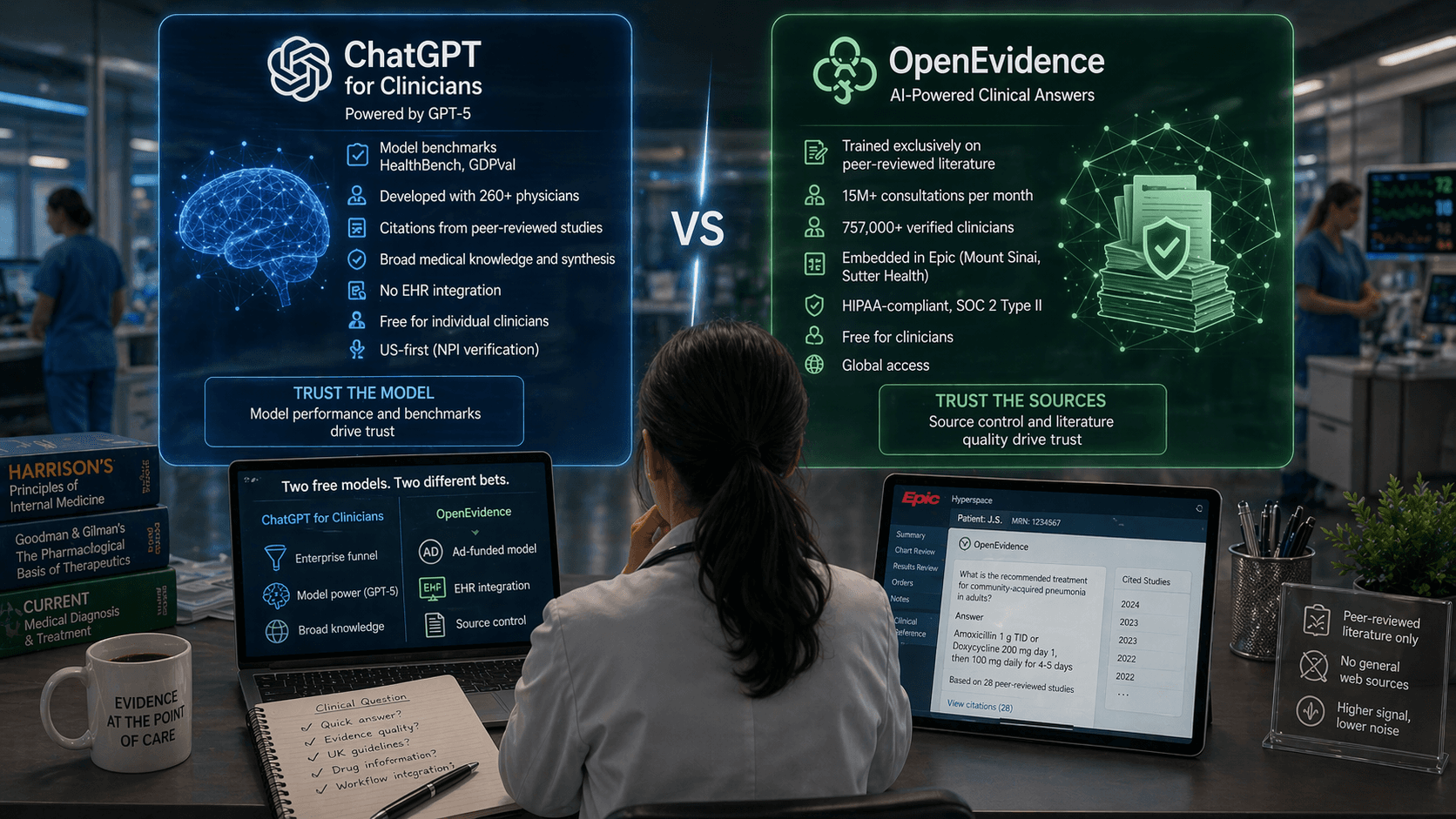 ChatGPT for Clinicians vs OpenEvidence (2026): OpenAI's New Free Tool vs the Platform Doctors Already Use