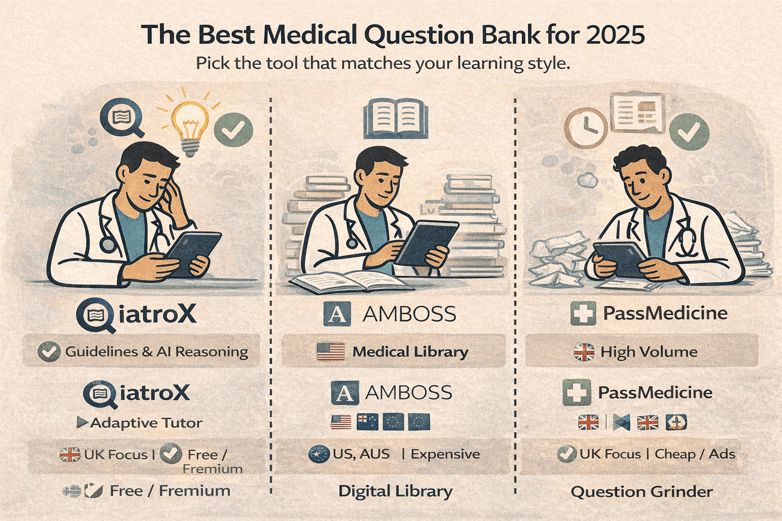 The 2025 revision showdown: iatroX vs. Amboss vs. PassMedicine
