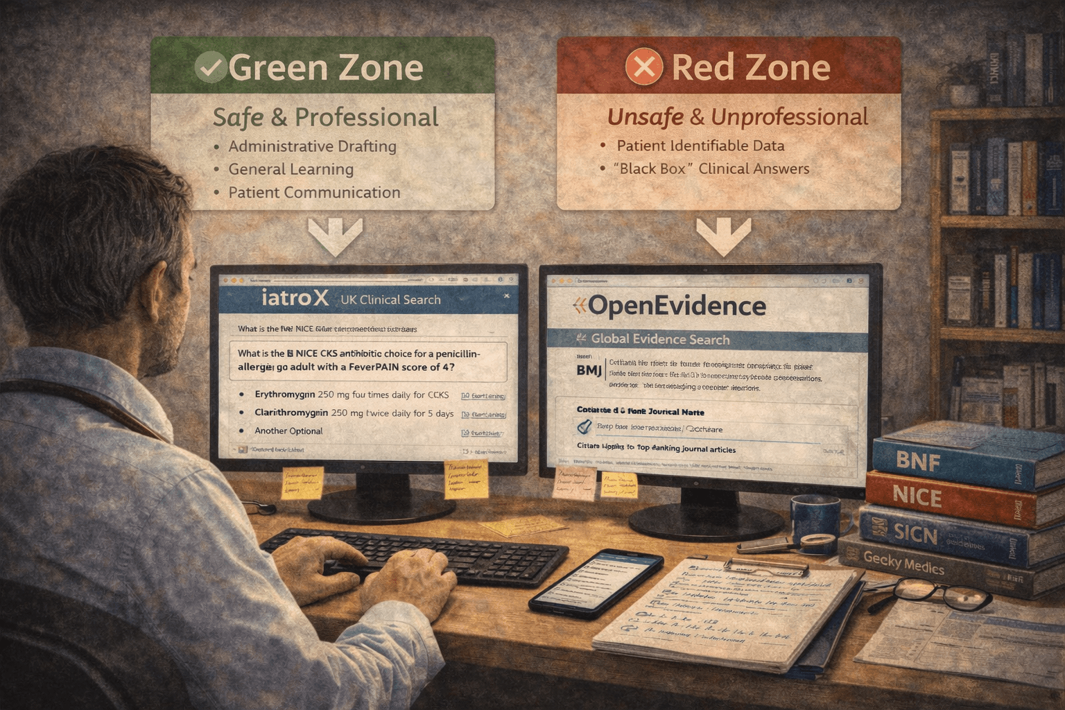 Featured image for Safe AI for PAs/ANPs/ACPs in UK general practice: what to use, what to avoid, and a “cited answer” workflow