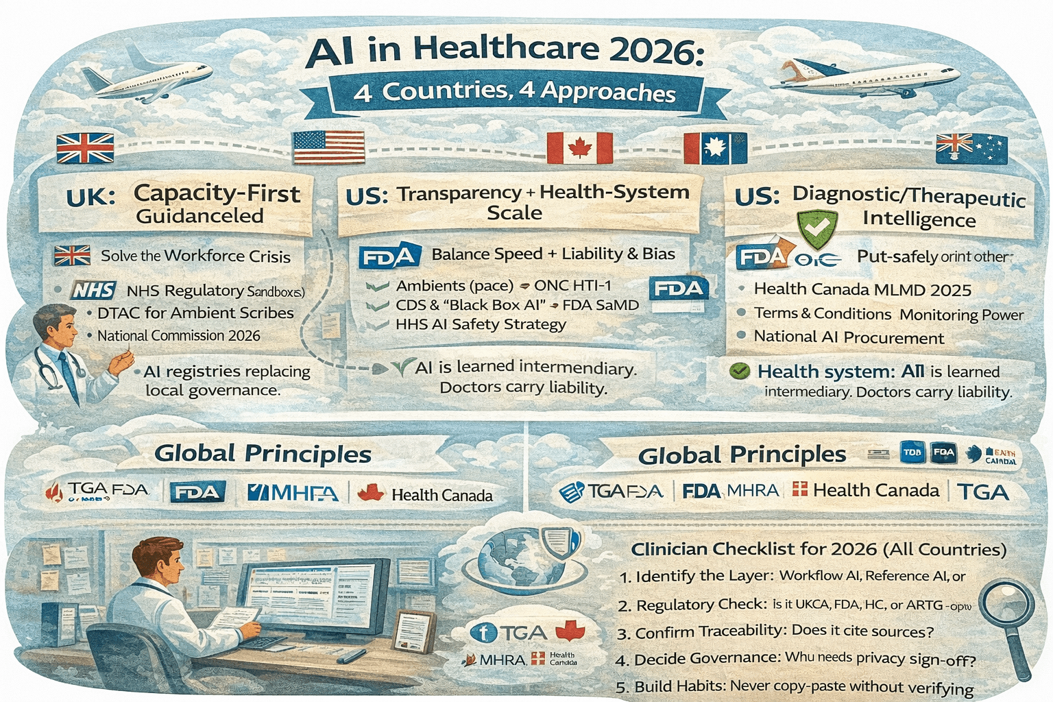AI in Healthcare 2026: 4 Countries, 4 Approaches – Trends in UK, US, Canada, & Australia