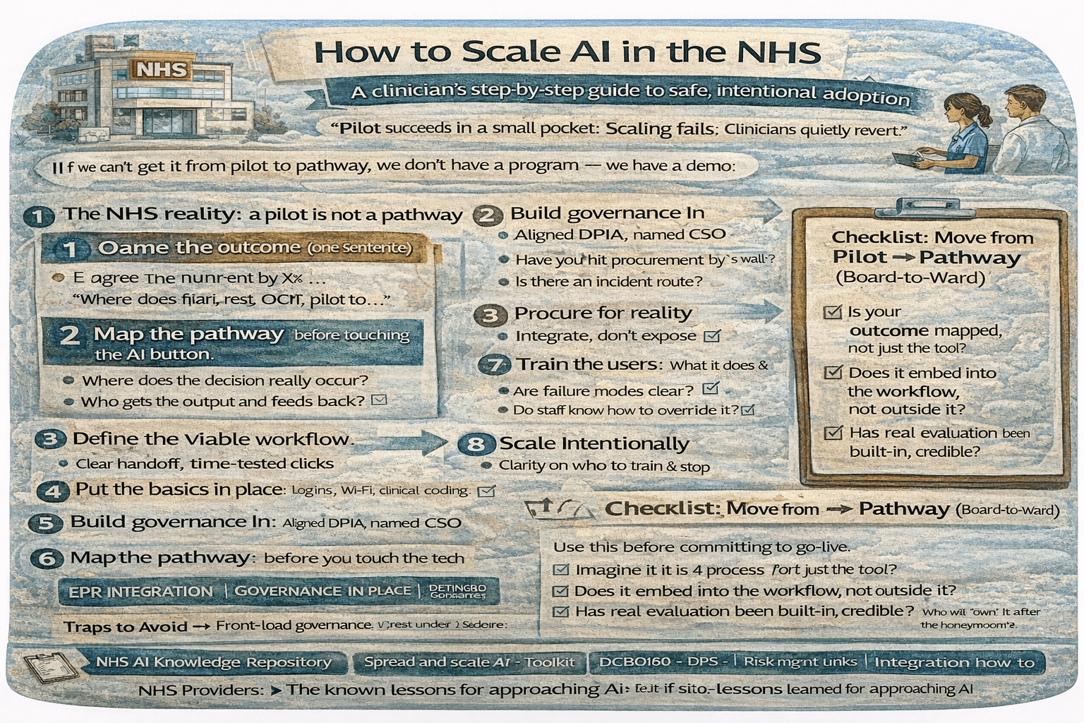NHS AI in practice: 7 reasons pilots die (and the playbook to scale safely)