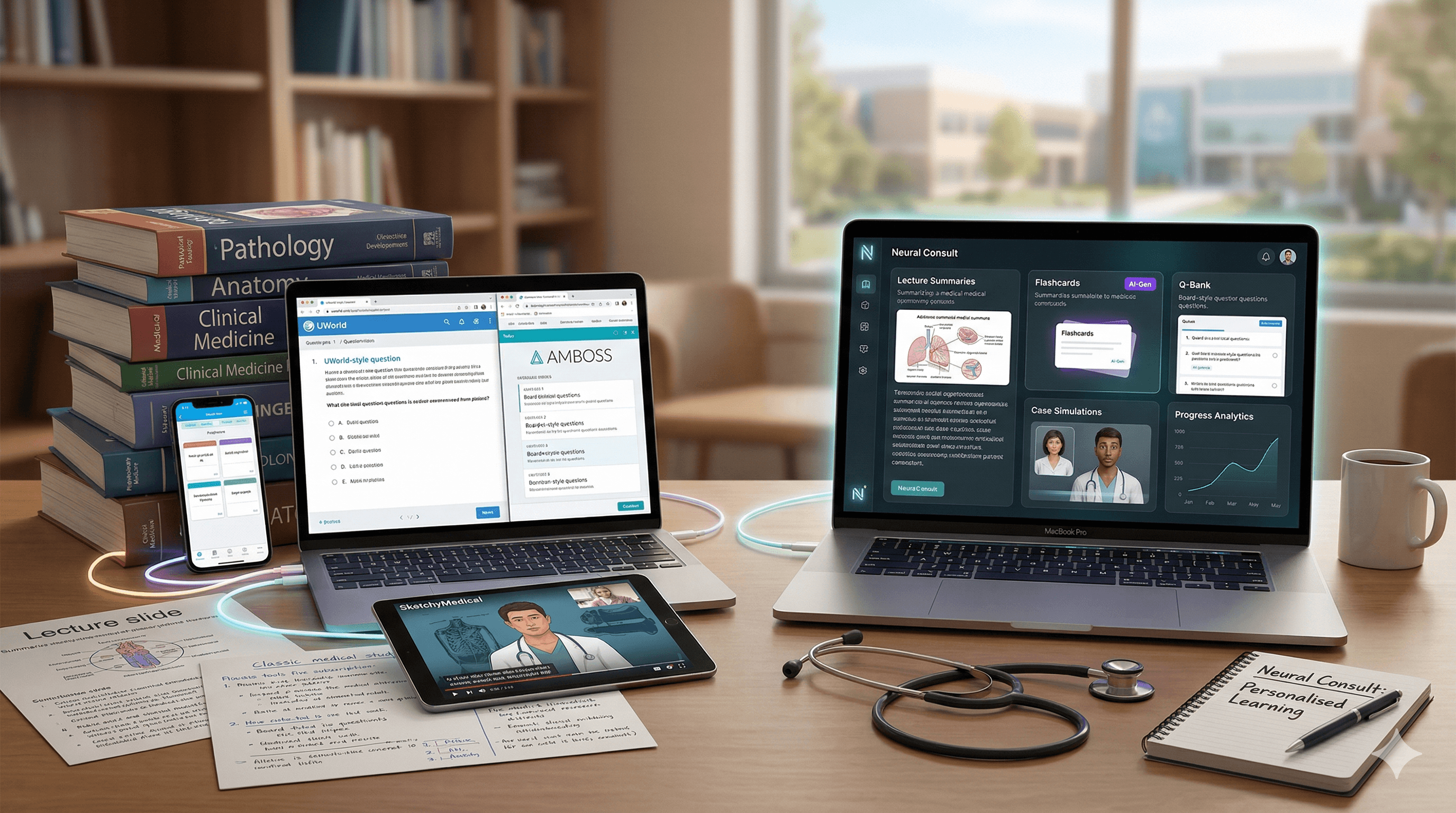 Neural Consult vs UWorld vs AMBOSS vs iatroX: Can One AI Study Platform Replace the Classic Q-Bank Stack?