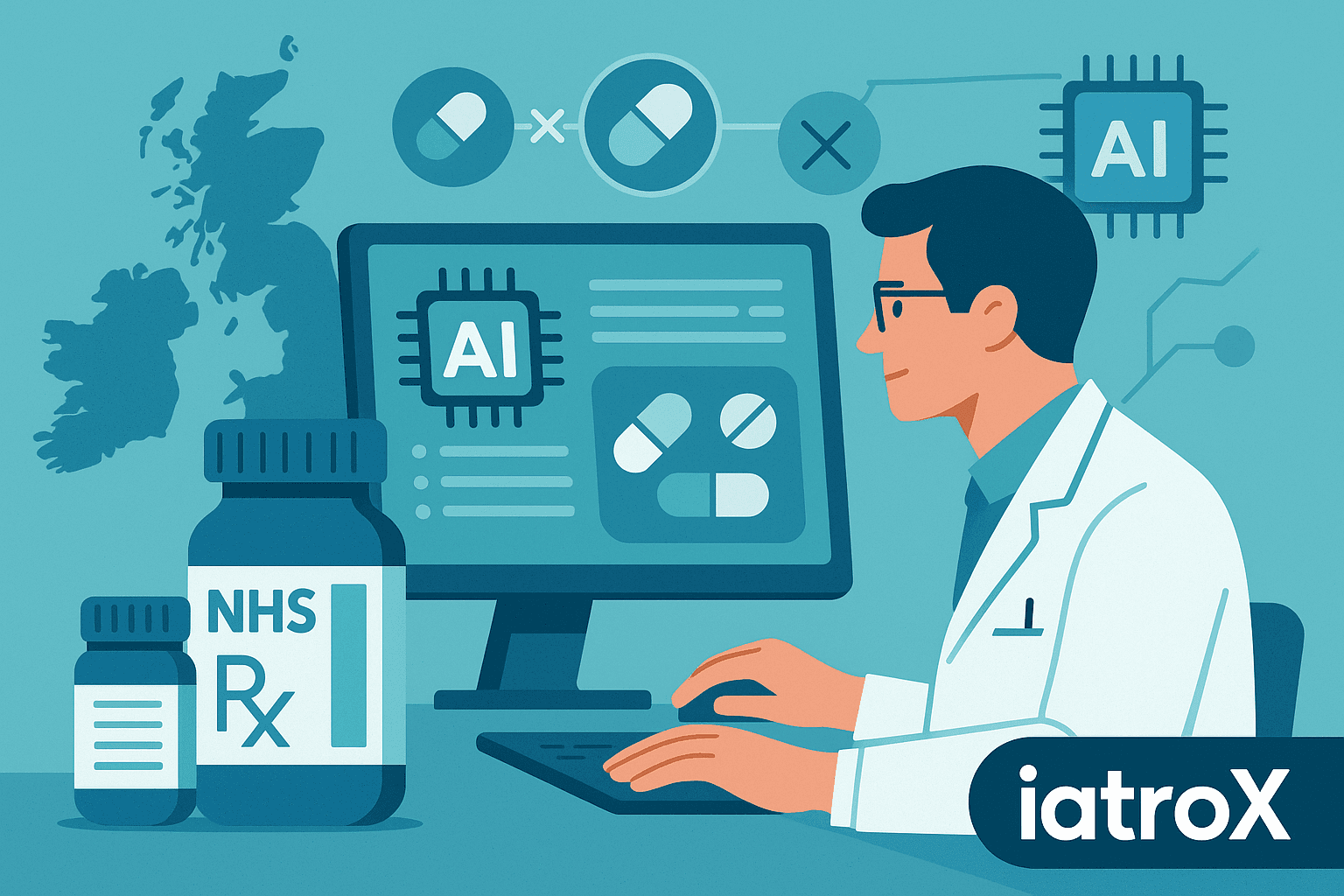 Optimising medication management: AI-enabled prescribing and pharmacy support in UK primary care